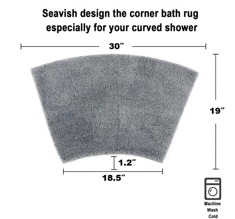 Seavish Shag Bathroom Rug, Non Slip Microfiber Soft Absorbent Shower Mats Washable Bath Rug Runner Floor Door Carpet 2ft Round inches, Luxury White - Image 5